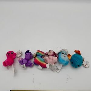 Surprizamals Lot of 6 Plush Animals Teddy Bear/Boxer/Beagle/Sloth/Hedgehog/Seal